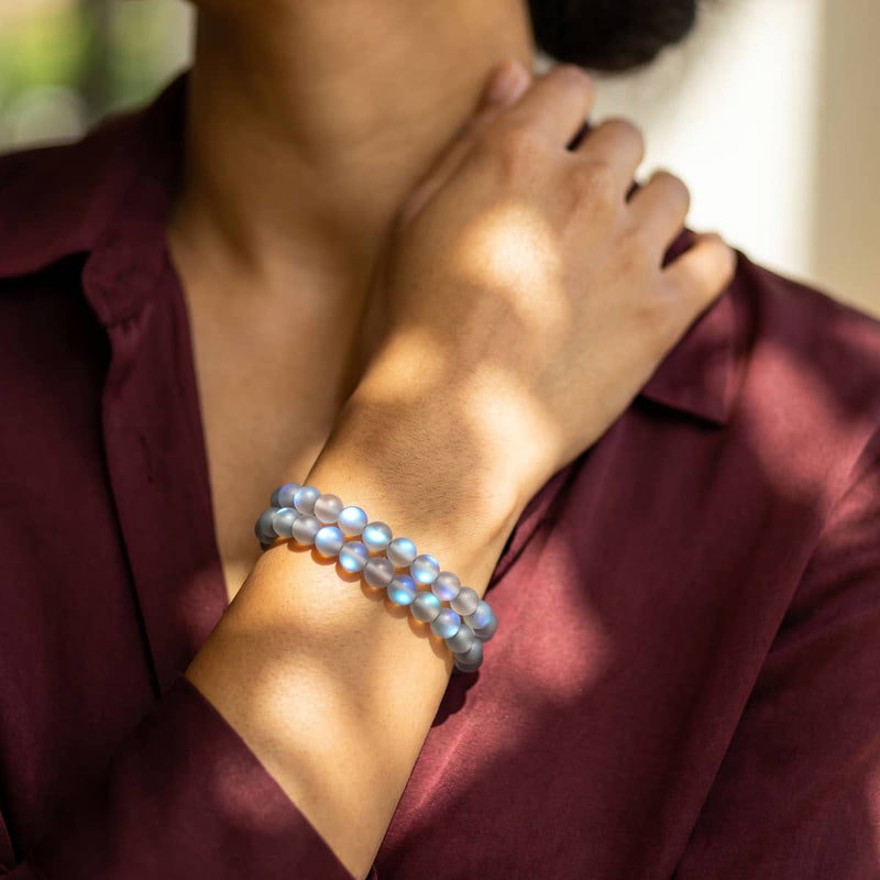 Grau | Silber | Meerjungfrau Glasperlenarmband