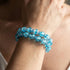 Aquamarin Eis | Firefly Glas Schneekugel Armband