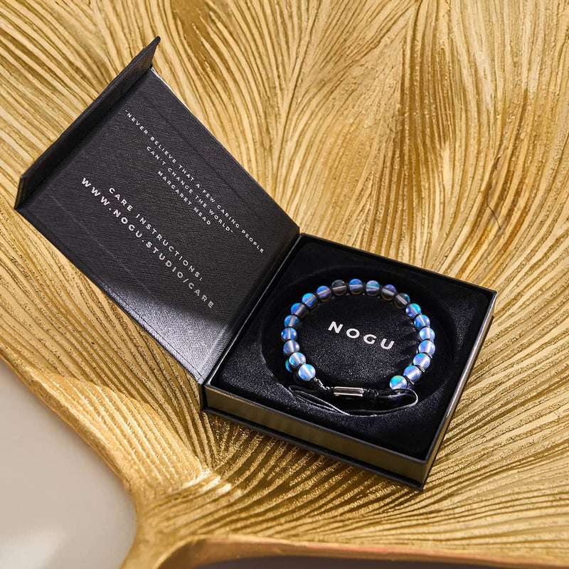 Grau | Silber | Doppeltes Meerjungfrau-Glasarmband