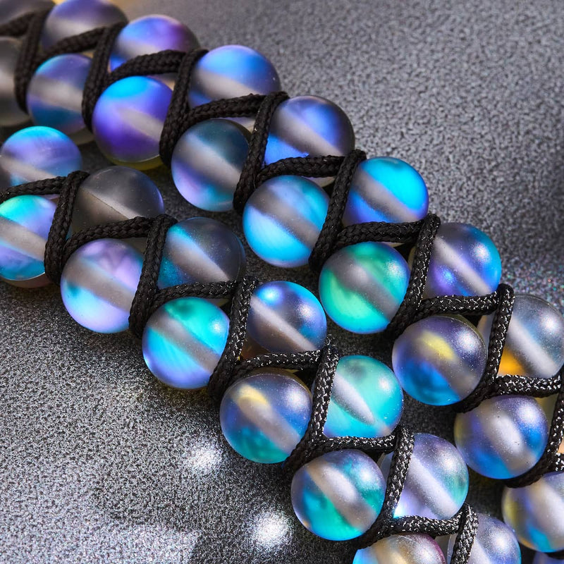 Grau | Silber | Doppeltes Meerjungfrau-Glasarmband