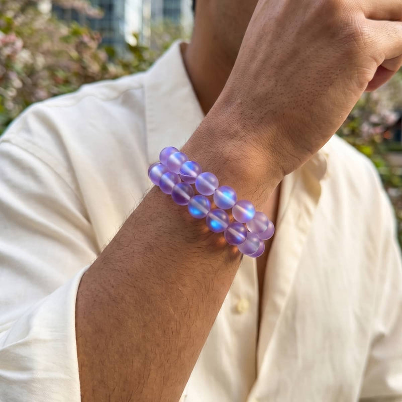 Violett | Silber | Meerjungfrau Glas Statement Armband