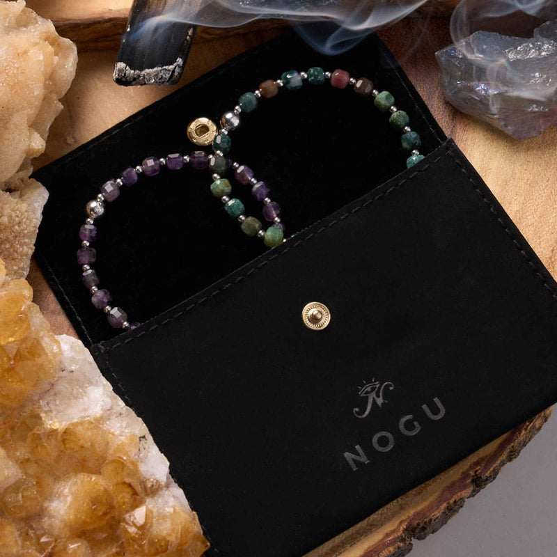 Sacred Geode Gemstone Bracelet 2 Set