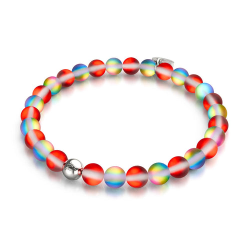 Granatapfel | Silber | Meerjungfrau Glasperlenarmband