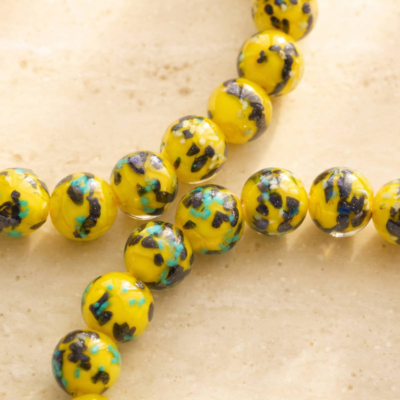 Blue Limoncello | Silver | Firefly Glass Macrame Bracelet