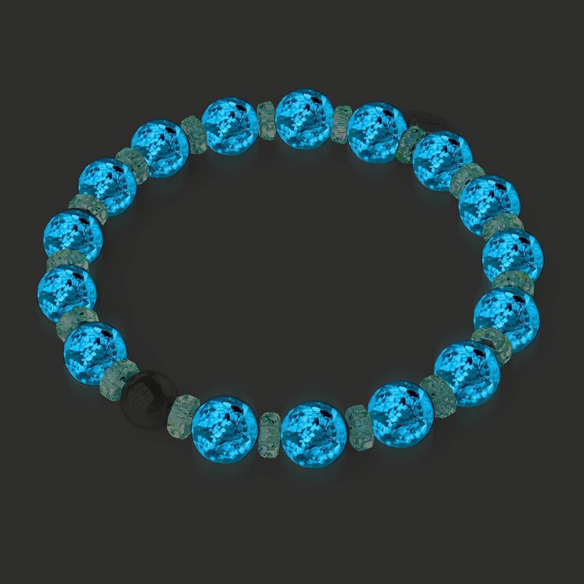 Türkis | Firefly Glas Schneekugel Armband