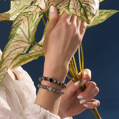 Black | Chrome Clover Bracelet