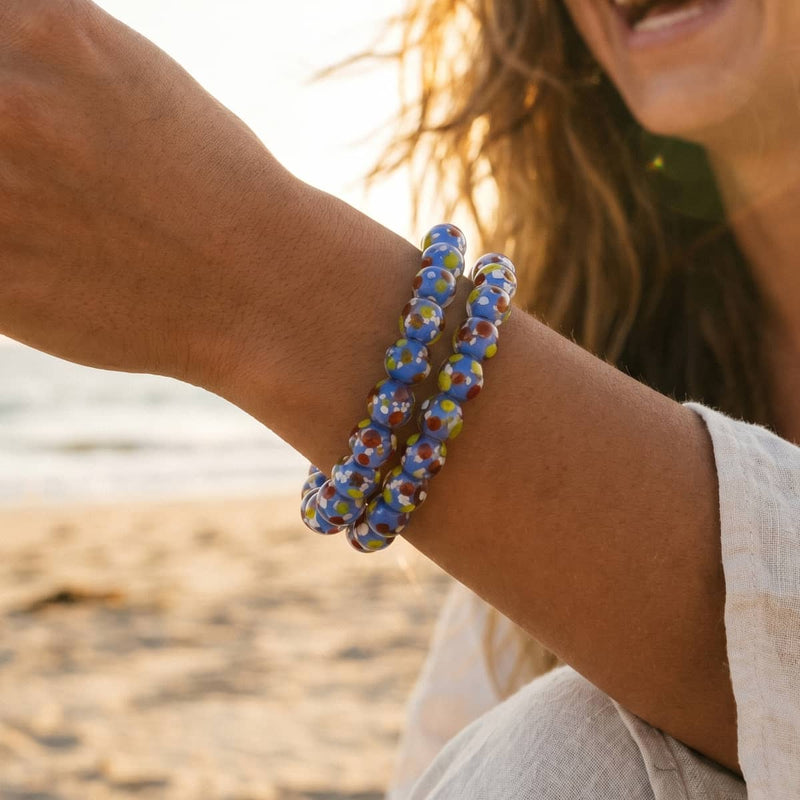 Blueberry Pop | Firefly Glass Polka Dot Bracelet