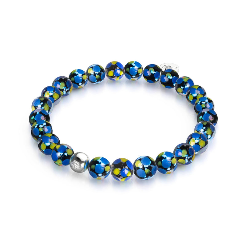 Black and Blue | Firefly Glass Polka Dot Bracelet
