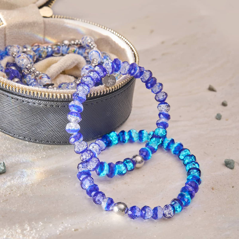 Lapis Wave | Firefly Glass Diamonds Snow Globe Bracelet