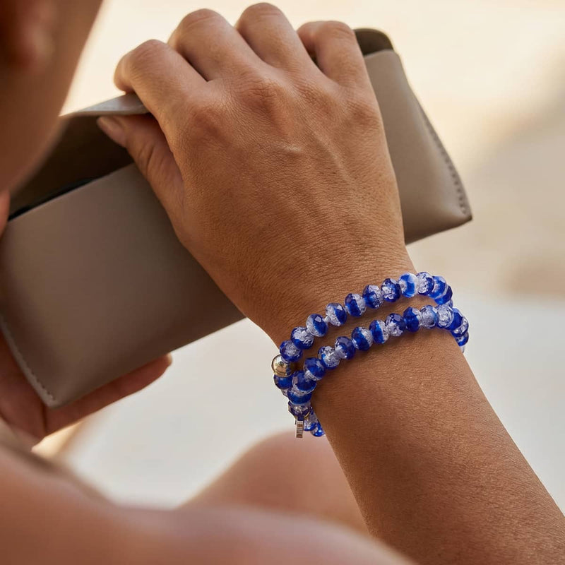 Lapis Wave | Firefly Glass Diamonds Snow Globe Bracelet