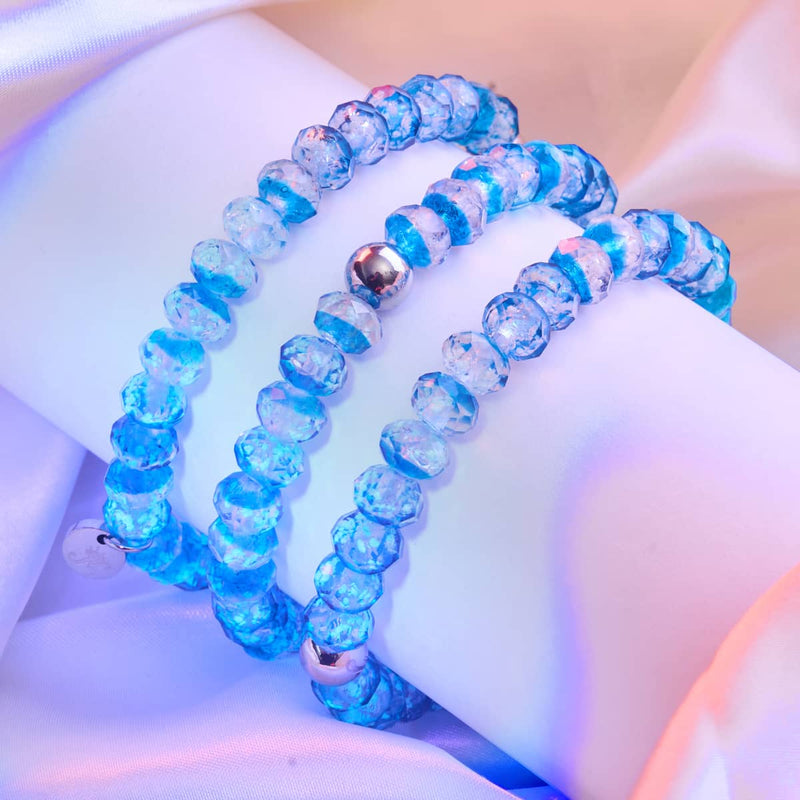 Topaz Ice | Firefly Glass Diamonds Snow Globe Bracelet