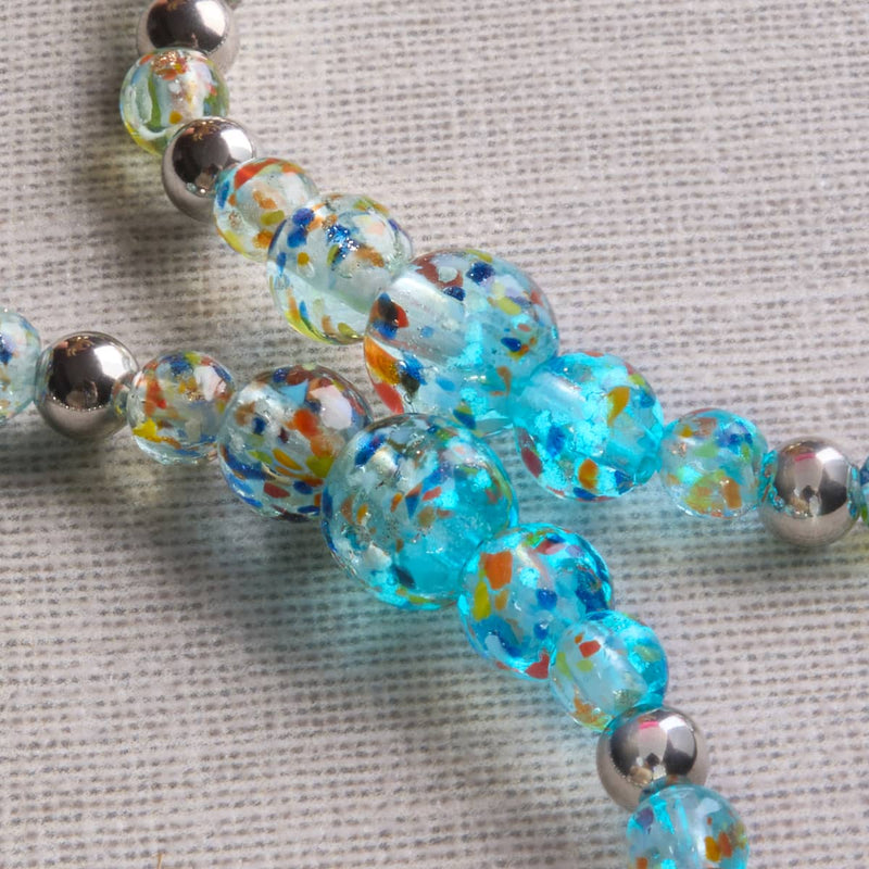 Aqua | Firefly Glass Confetti Cascade Bracelet