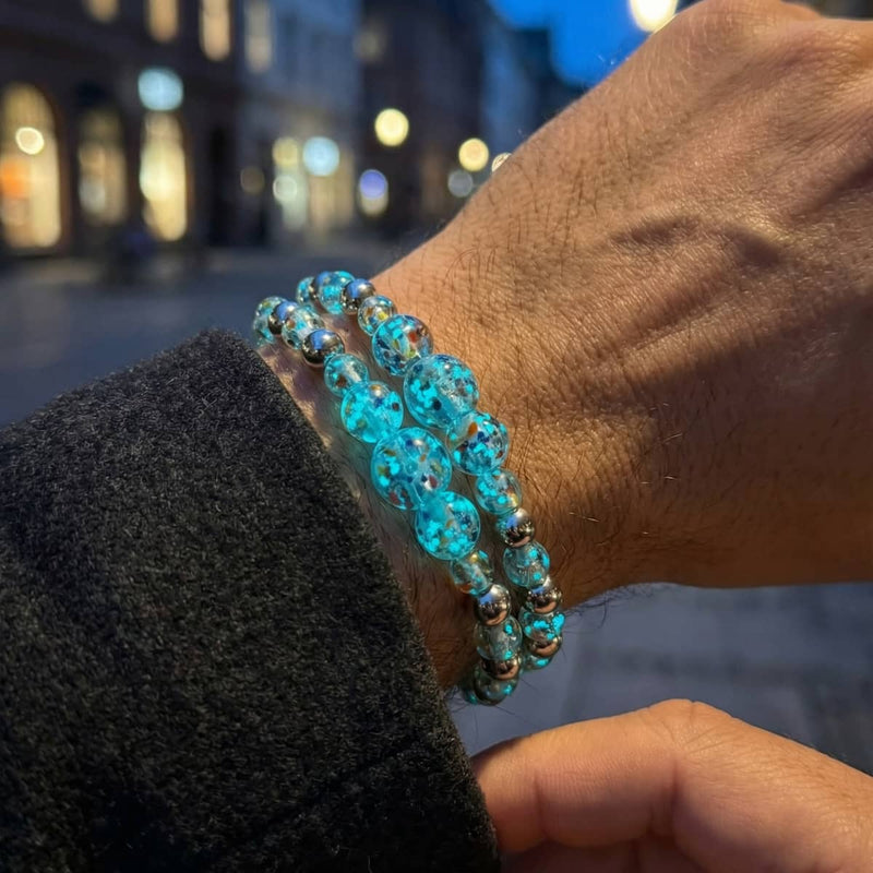 Aqua | Firefly Glass Confetti Cascade Bracelet