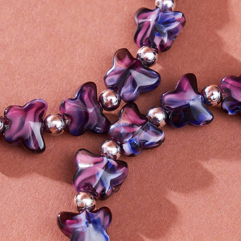 Purple Storm | Gem Glass Butterfly Bracelet