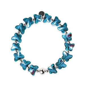 Teal Flutter | Gem Glass Butterfly Bracelet