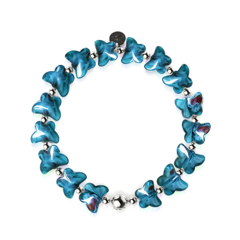 Teal Flutter | Gem Glass Butterfly Bracelet