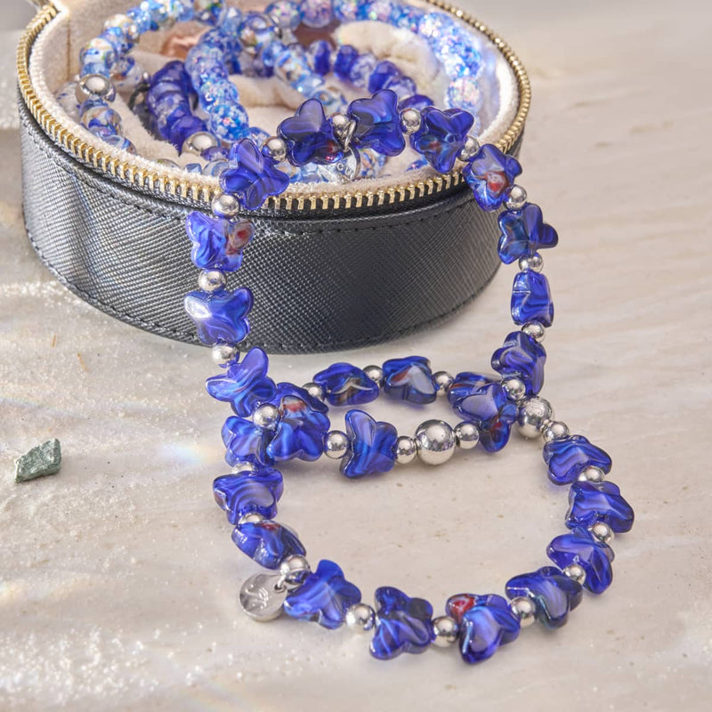 Sapphire Storm | Gem Glass Butterfly Bracelet