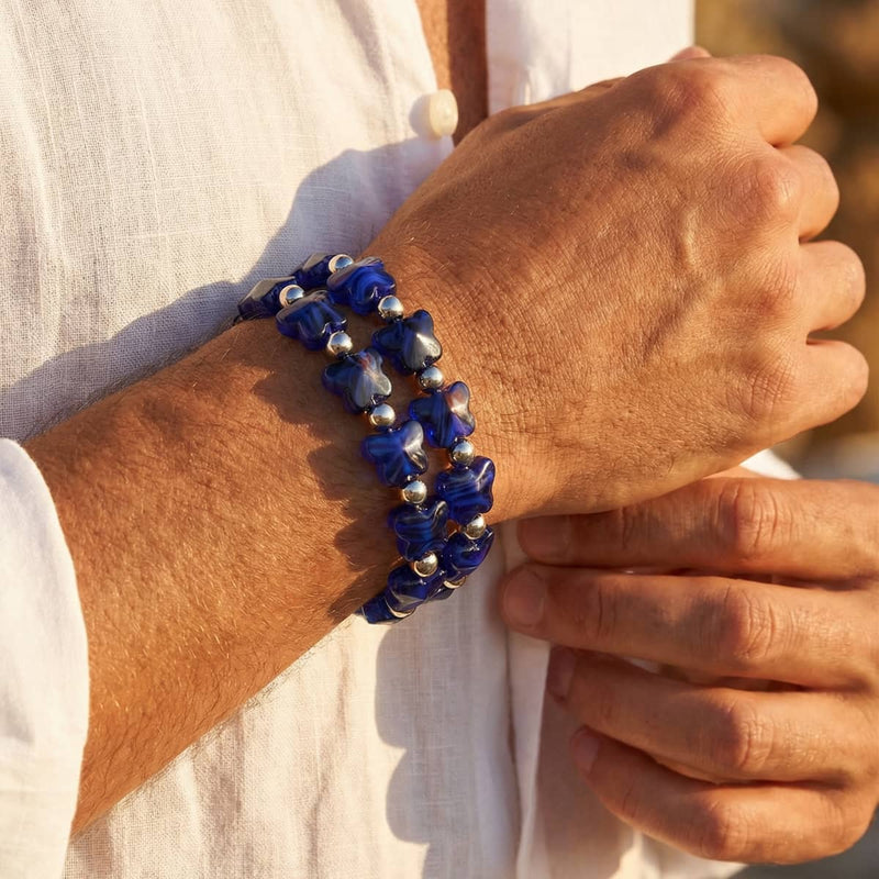 Sapphire Storm | Gem Glass Butterfly Bracelet