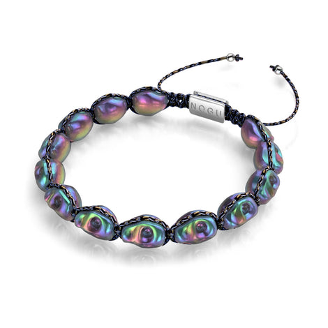 Cobalt Eclipse | Unicorn Hematite Skulls x Blue GloWeave | Macrame Bracelet