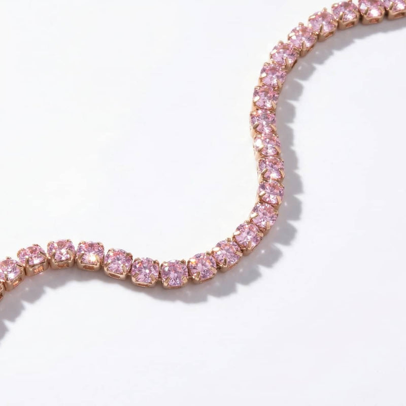 18k Rose Gold x Pink Crystal | Tennis Club Bracelet