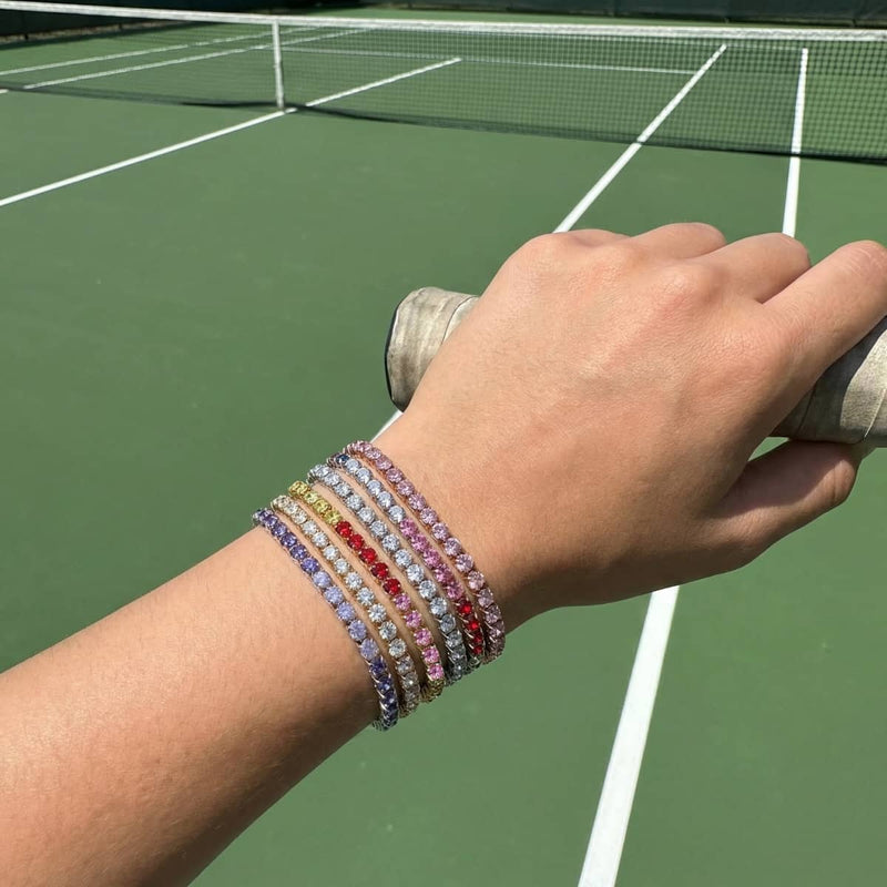 Rhodium x Crystal | Tennis Club Bracelet