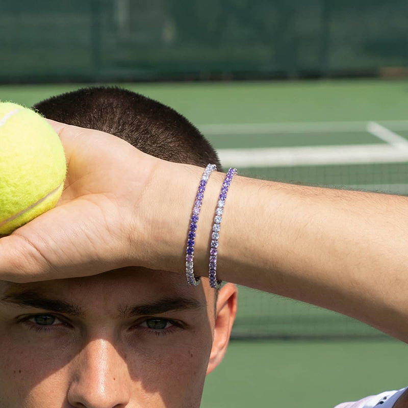 Rhodium x Violet Ombre Crystal | Tennis Club Bracelet