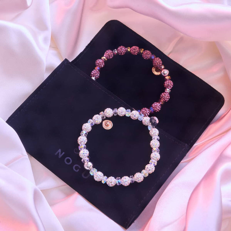 Frozen Plum Crystal Kikiballa Bracelet 2-Set