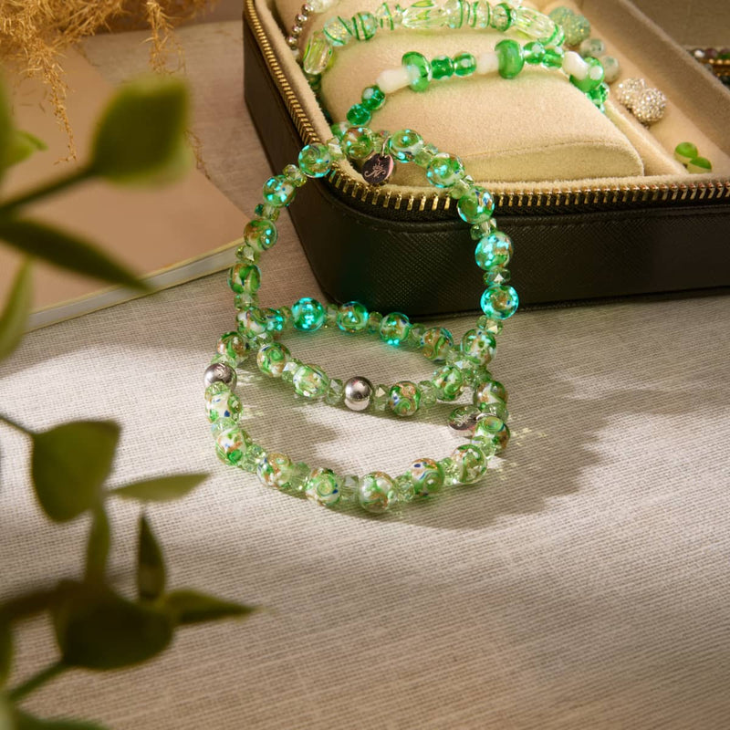 Emerald | Firefly Glass x Crystal Swirl Bracelet