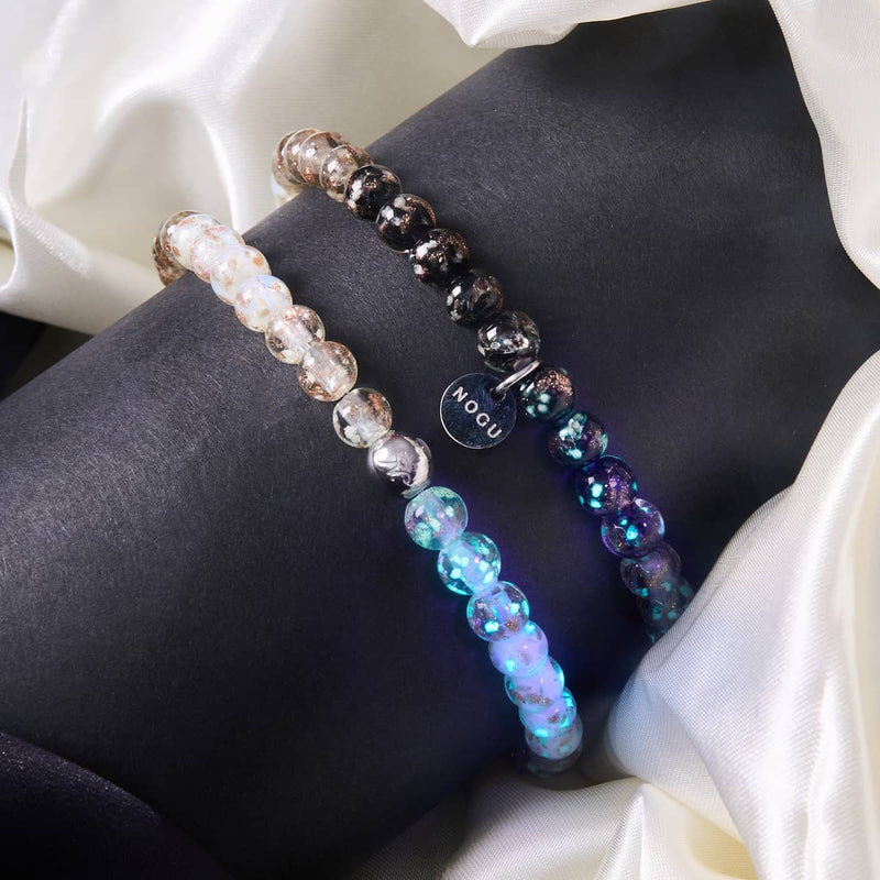 Greyscale Ombre | 6mm Firefly Glass Bracelet