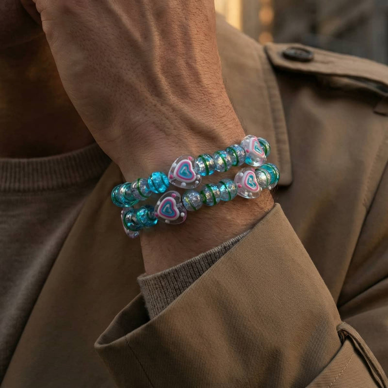 Teal Heartbreaker | Firework Glass Sugar Bracelet