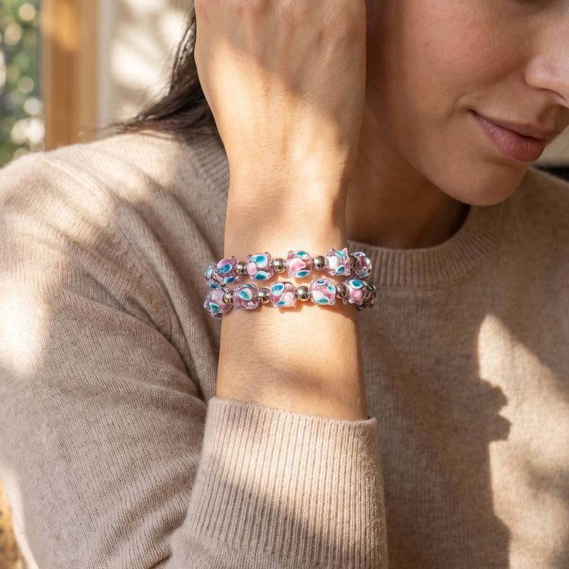 Twilight Bloom | Firefly Glass Tulip Bracelet
