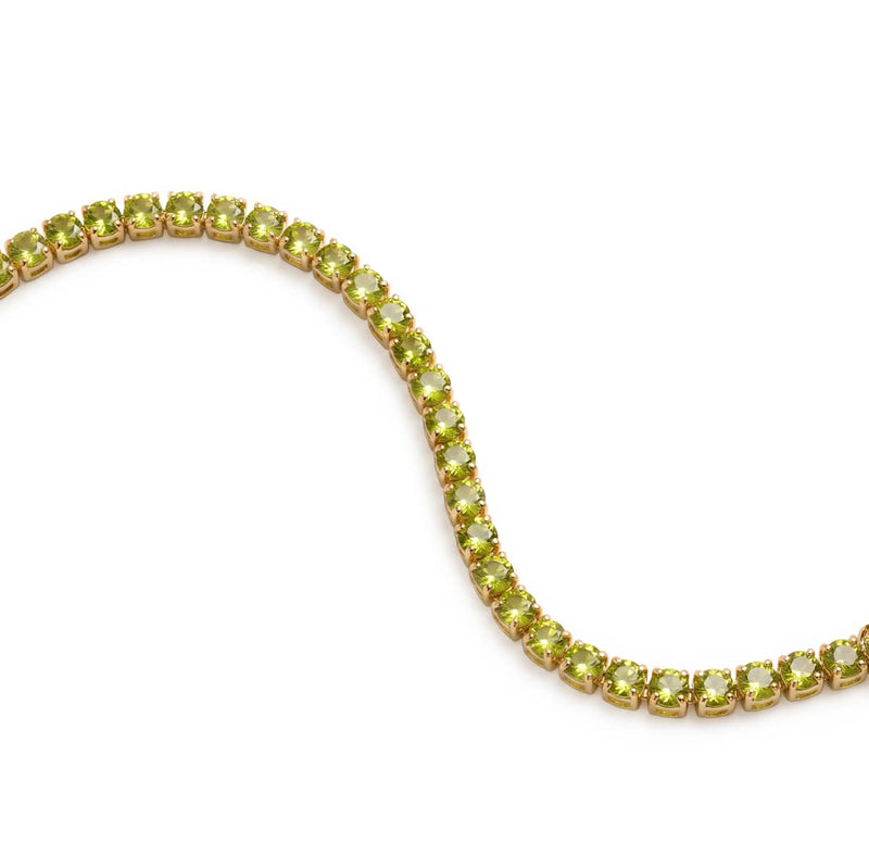 Peridot Crystal x 18k Gold | Tennis Club Bracelet