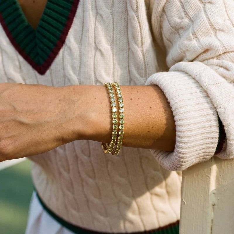 Peridot Crystal x 18k Gold | Tennis Club Bracelet