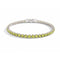 Peridot Crystal x Rhodium | Tennis Club Bracelet
