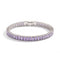 Amethyst Baguette Cut Crystal x Rhodium | Tennis Bracelet