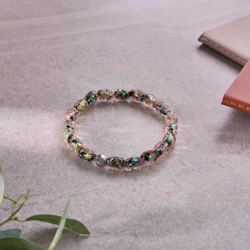 Rosé Potion | Firework Glass Micro Pebble Bracelet