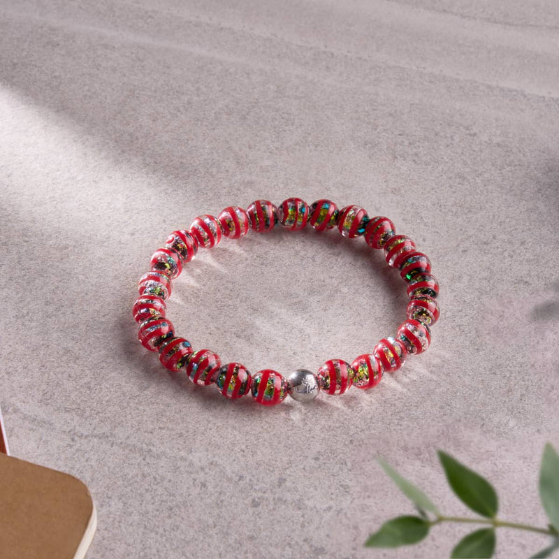 Crimson & Copper | Firework Glass Ribbon Bracelet