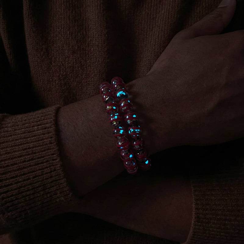 Crimson & Copper | Firework Glass Ribbon Bracelet