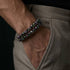Schwarze Dahlie | Firefly Glas Diamanten Armband