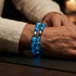 Blaue Gischt | 925 Sterling Silber | Glühwürmchen-Glasarmband