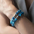 Blaue Gischt | 925 Sterling Silber | Glühwürmchen-Glasarmband