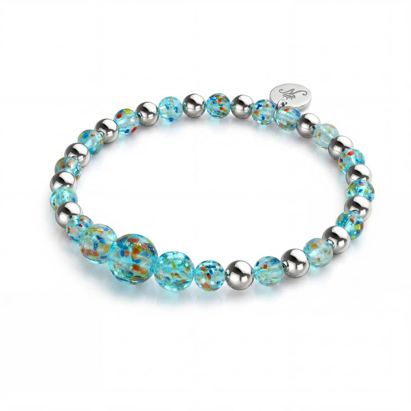 Aqua | Firefly Glass Confetti Cascade Bracelet