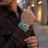 Türkis | Firefly Glas Schneekugel Armband