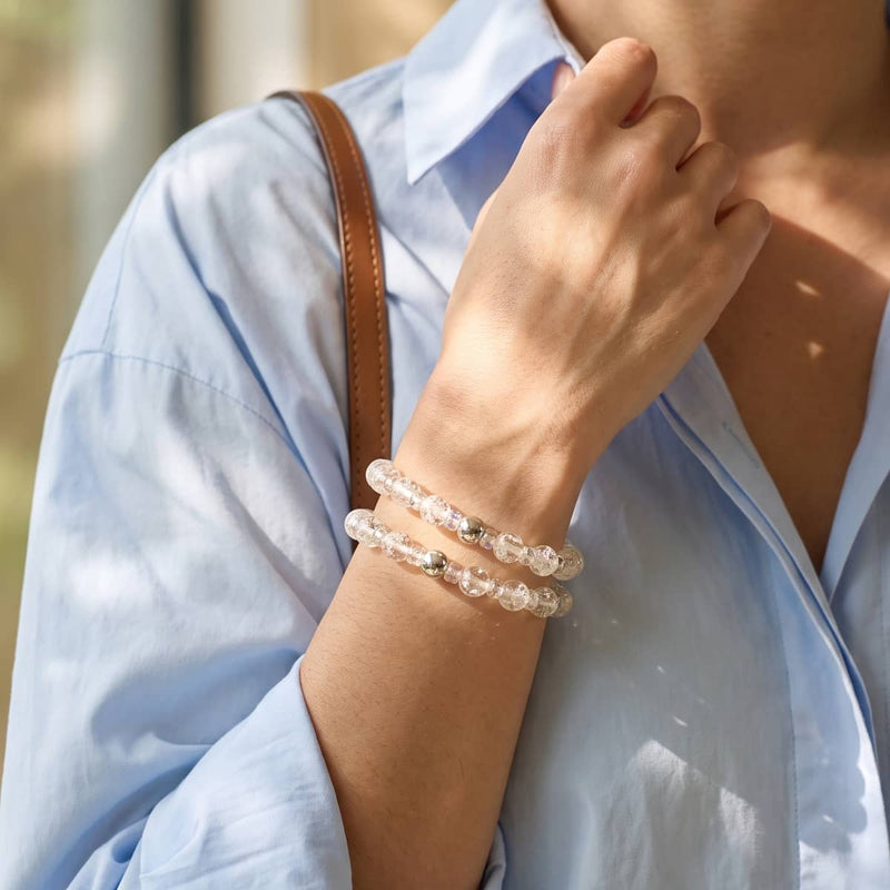 Whiteout | Firefly Glas Schneekugel Armband