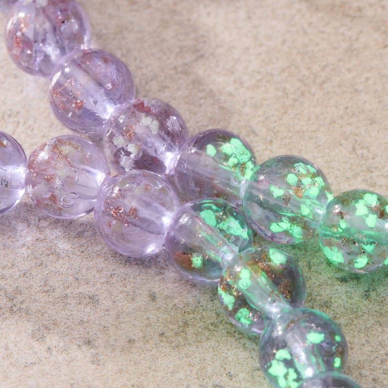 Flieder | 925 Sterling Silber | Glühwürmchen-Glasarmband