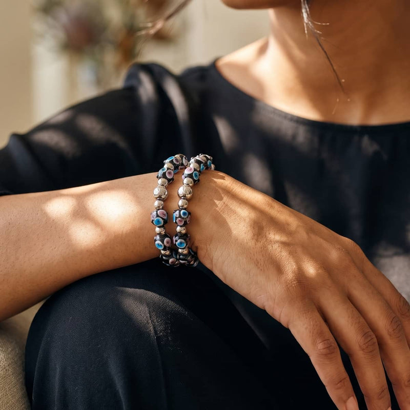 Blueberry | Firefly Glass Tulip Bracelet