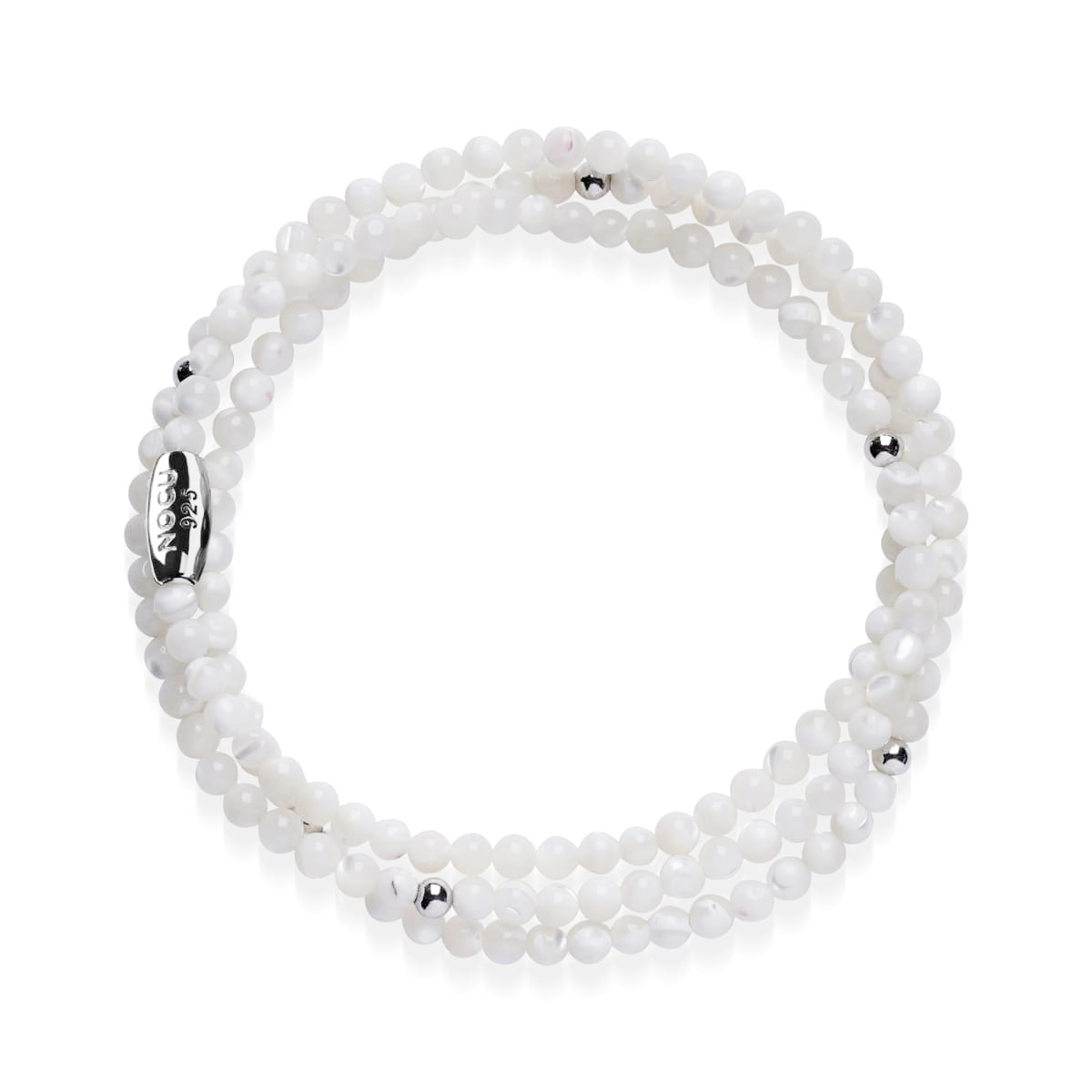 Perlmutt-Jaspis | 925er Sterlingsilber | Edelstein-Wrap