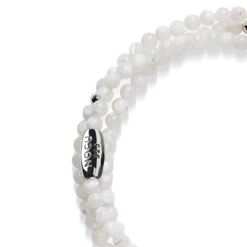 Perlmutt-Jaspis | 925er Sterlingsilber | Edelstein-Wrap