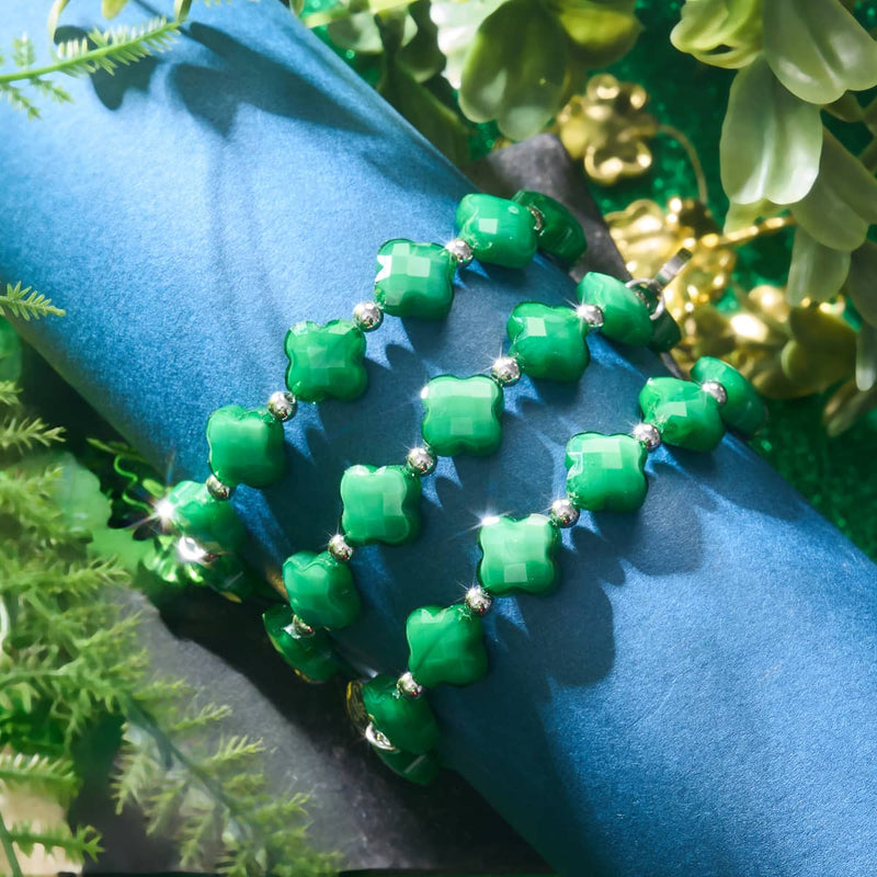 Smaragd Glück | Kleeblatt Armband