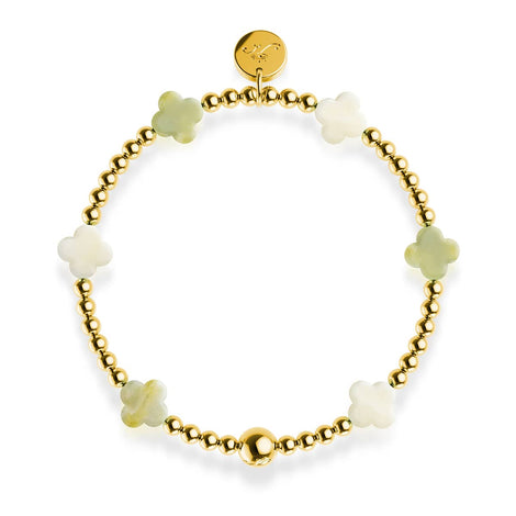 Glückslorbeer | Gold | Kleeblatt-Essenz-Armband